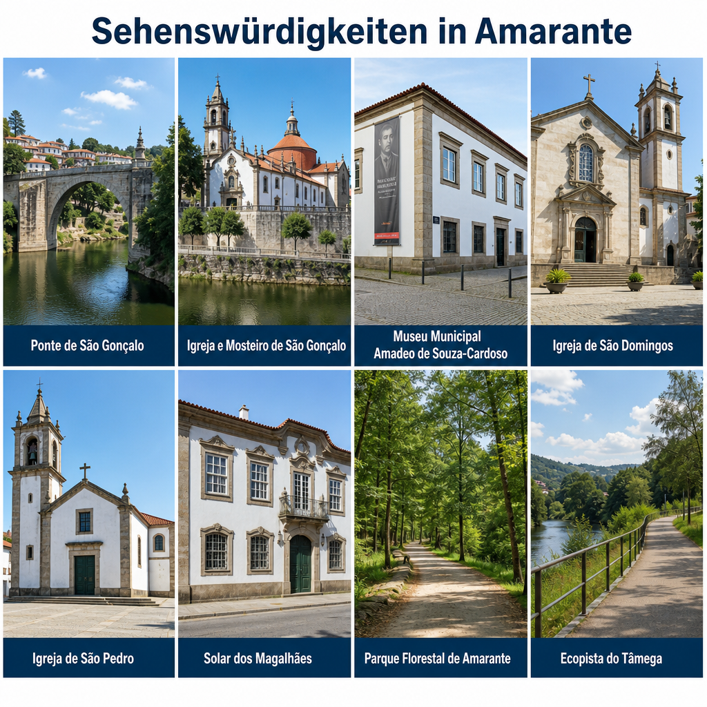 Die schönsten Sehenswürdigkeiten in Amarante als Übersicht Die schönsten Sehenswürdigkeiten in Amarante als Übersicht