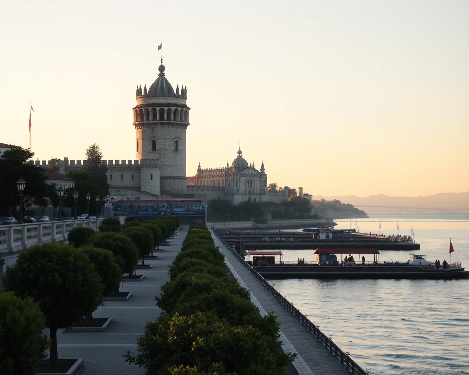 Wahrzeichen Lissabon am Tejo Ufer Wahrzeichen Lissabon am Tejo Ufer